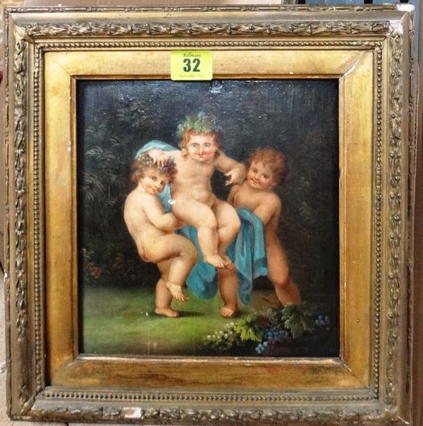 Continental School (19th century), Putti, oil on panel, 21.5cm x 19.5cm. Property from the estates of the late Adrian Stanford and Norman St John-Stev