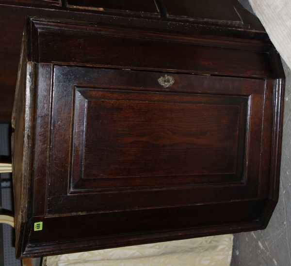 A 19th century oak corner cupboard, 73cm wide.   DIS