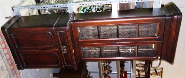 A Victorian mahogany glazed bookcase cabinet, 71cm wide.  I9