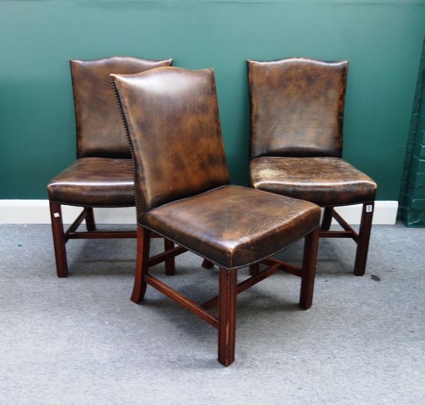 A set of three George III style side chairs, on square supports. (3)  K10