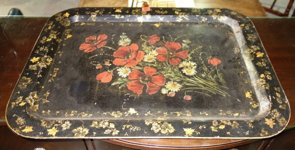 A rectangular Regency tole painted tray.  G3