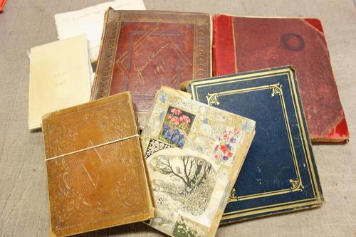 COLWORTH - an interesting Magniac family archive;  including a Scrapbook (Vernon Magniac); a Commonplace Book (Augusta Magnia, 1880); 2 Visiting Books