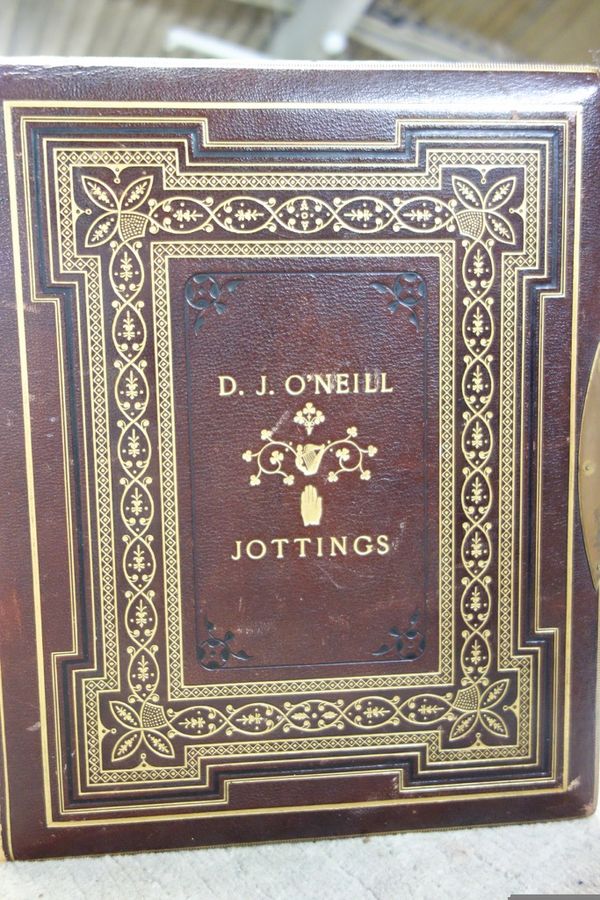 DECORATIVE 'JOTTINGS' - a 'high Victorian' artistic album, lovingly realised by a 'D.J. O' Neill'; gilt-decorated morocco, gilt-lettered as quote-mark