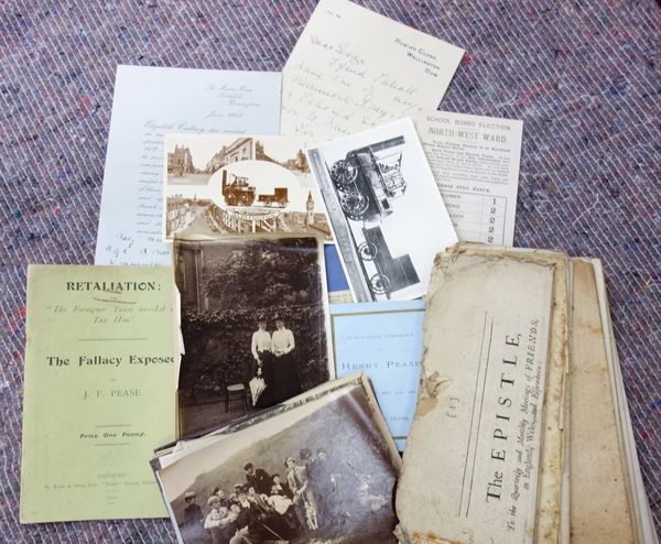 (RELIGIOUS) SOCIETY OF FRIENDS - miscellaneous material relating to the Cadbury & Pease Quaker families; including some late 19th cent. photographs; &