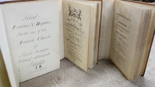 CITY OF LONDON - Select Psalms & Hymns for the use of the Parish Church of Saint Botolph Without Aldersgate  . . .  November 17th. 1818. Manuscript bo