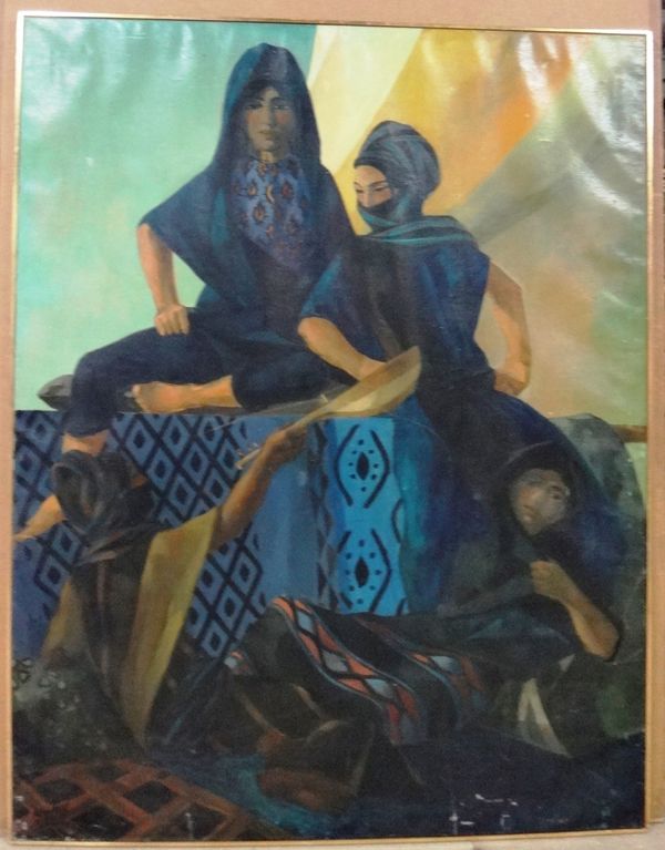 Attributed to Peter Todd Mitchell (20th century), Women in Arabic dress, oil on canvas, bears a signature, 146cm x 114cm.  H1