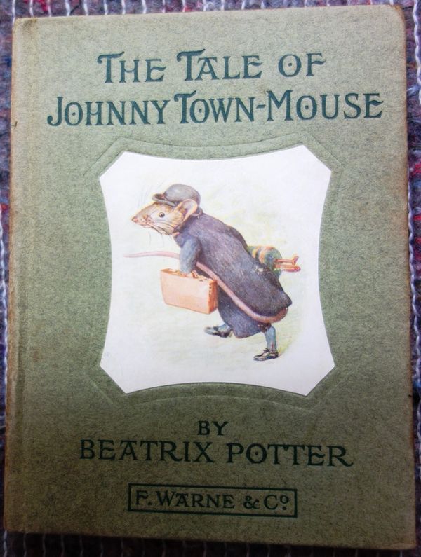 POTTER (B.)  The Tale of Johnny Town-Mouse.  First Edition (early issue). coloured illus., green-lettered grey boards with the shaped illus. (within r