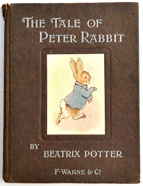 POTTER (B.)  The Tale of Peter Rabbit.  First Trade Edition. coloured illus. throughout, 98pp. (incl. half title); original dark brown paper boards, w