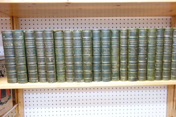 DICKENS (C.)  Illustrated Library Edition. 19 vols, (only, ex 30).  with  their original illus.; contemp. green half calf & marbled boards, gilt-panel