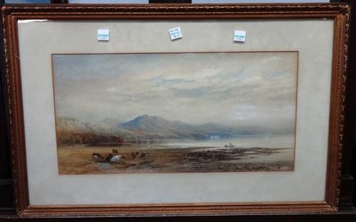 Cornelius Pearson (1805-1891), Llanberis lake, Caernarvonshire; View of the Traeth Mawr, near Portmadoc, a pair of watercolours, both signed and dated