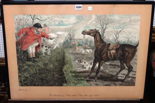 John Leech (1817-1864), Mr Jorrocks 'Come hup'; No consequence, a pair of chromolithographs, each 40cm x 62.5cm.(2)