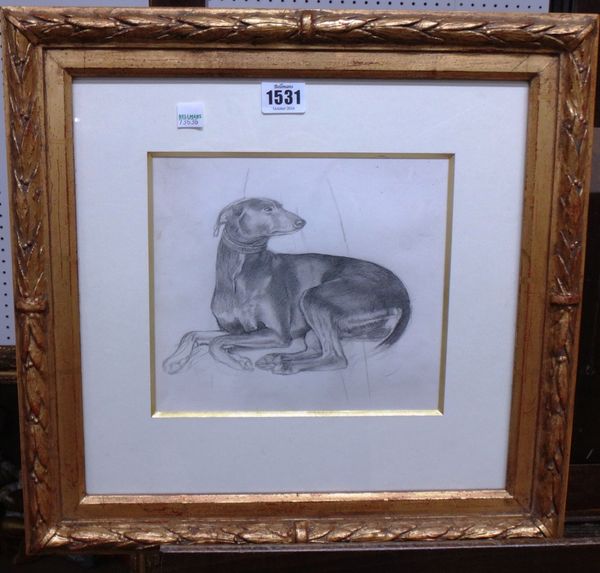 Frank Cadogan Cowper (1877-1958), Study of a hound, pencil, 19cm x 21cm.