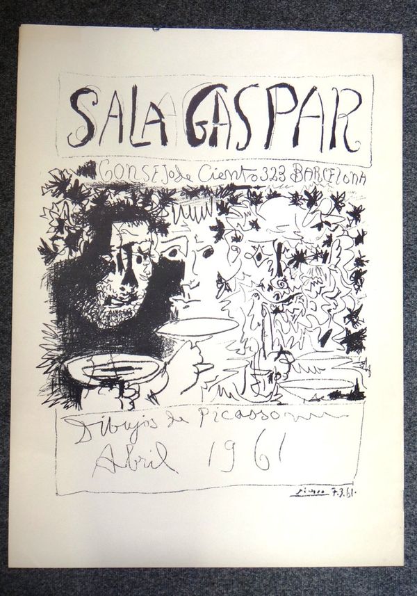 After Pablo Picasso (1881-1973), 'Sala Gaspar-Three Drinkers',  Barcelona, 1961, print, unframed, 90cm x 65cm. DDS
