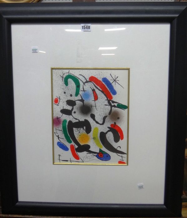 Joan Miro (1893-1983), Lithograph VI, colour lithograph, signed in pencil, 31cm x 24cm.; with a Fine Line Art Corp certificate of authenticity. DDS