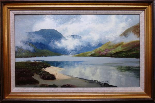 George Melvin Rennie (1874-1953), Loch scene, oil on board, signed, 22cm x 38cm.