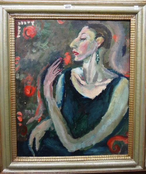 Continental School (early 20th century), Portrait of a lady, oil on canvas, 59cm x 49cm.