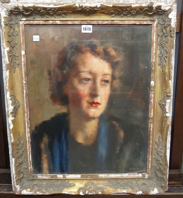 Attributed to Alfred Wolmark (1977-1961), Portrait of a lady, oil on canvas, bears a signature, 49cm x 39cm.