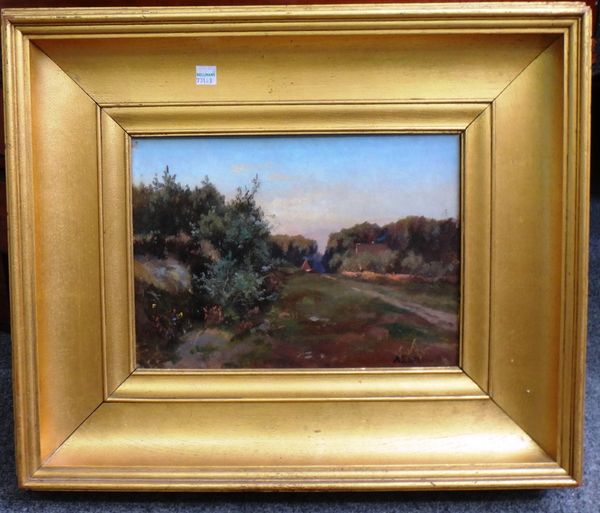 Ascan Lutteroth (1842-1923), Aumuhle, oil on board, signed, inscribed on reverse, 21.5cm x 30cm.