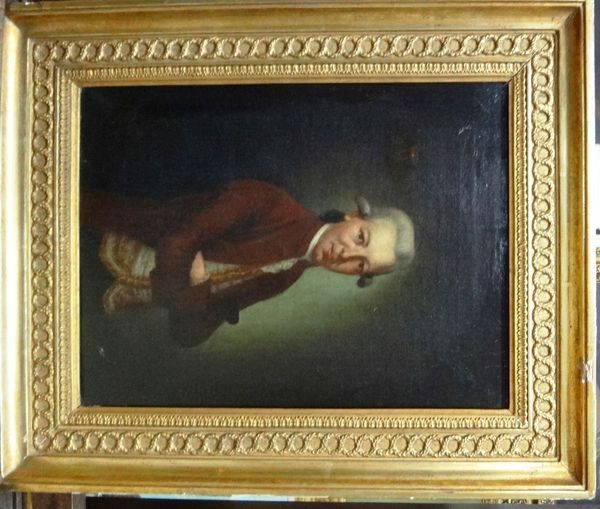 German School (18th century), Portrait of a gentleman, believed to be Leopold Mozart, oil on canvas, 37cm x 28cm. Illustrated