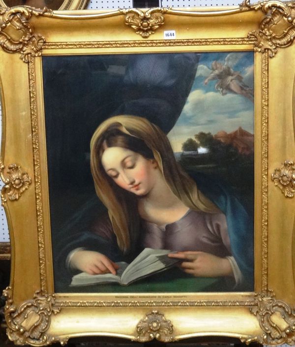 After Carlo Maratti, Madonna dell' Annunziato, oil on canvas, 73cm x 61cm. Illustrated