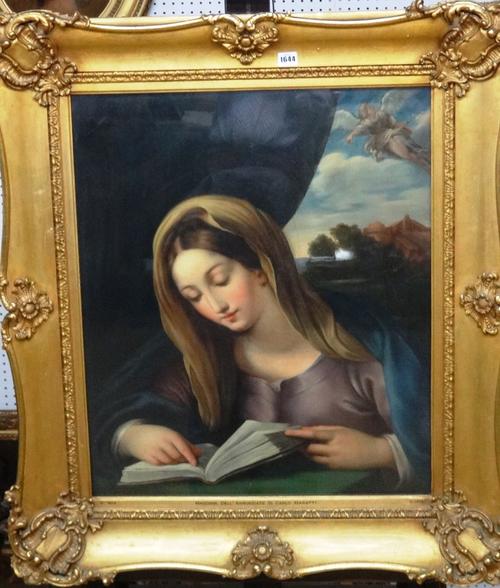 After Carlo Maratti, Madonna dell' Annunziato, oil on canvas, 73cm x 61cm. Illustrated