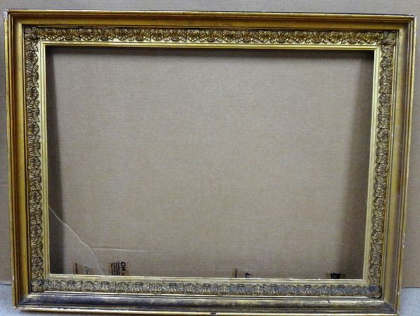 A 19th century gilt plaster moulded frame, the aperture 74cm wide x 54cm high.