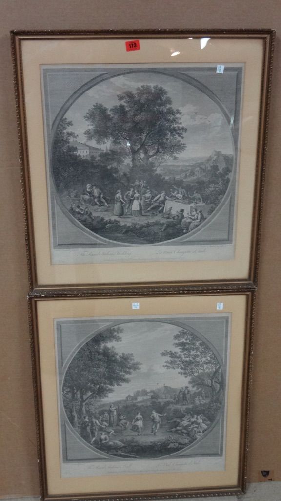After Zuccarelli, The Rural Italians; Wedding & Ball, a pair of engravings, each 49cm x 47cm, (2).    F1