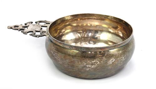 An early 19th century North European brass mounted mahogany three drawer commode, on tapering square supports, 91cm wide.