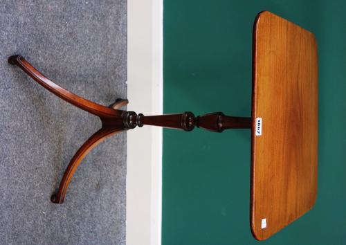 A Regency mahogany occasional table, the rectangular top on a tripod base, 43cm wide.