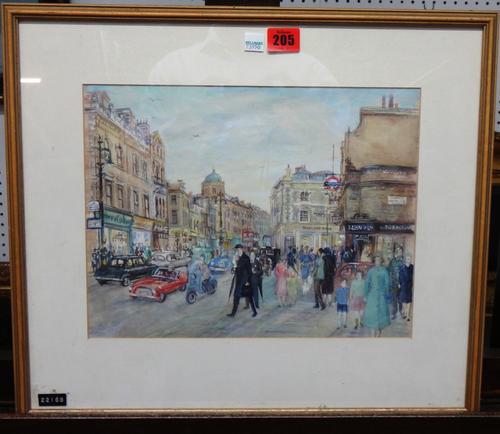 British School (20th century), Notting Hill Gate, watercolour, 25cm x 32cm.  D1