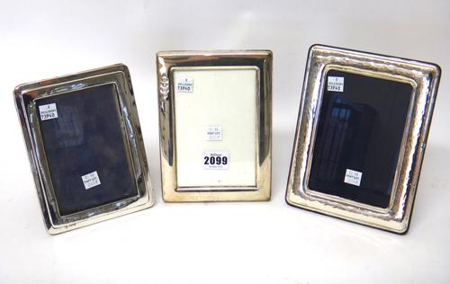 Three silver mounted rectangular photograph frames, including one Birmingham 1905, (3).
