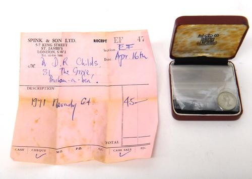 An Elizabeth II four coin Maundy set 1971, with a case.