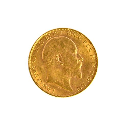 An Edward VII sovereign 1910. Illustrated