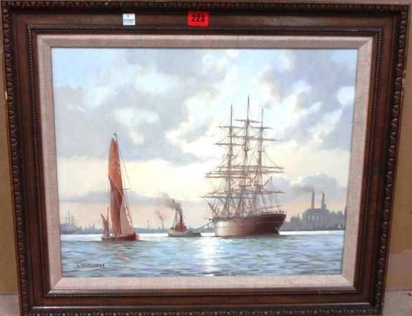 A. Markham (20th century), Harbour scene, oil on canvas, signed, 39cm x 49cm.  C1