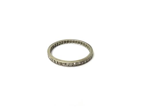 A diamond set full eternity ring, mounted with circular cut diamonds, ring size M.