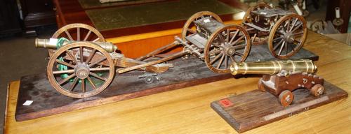 A scratch built gun and carriage together with a scratch built naval gun.  DIS