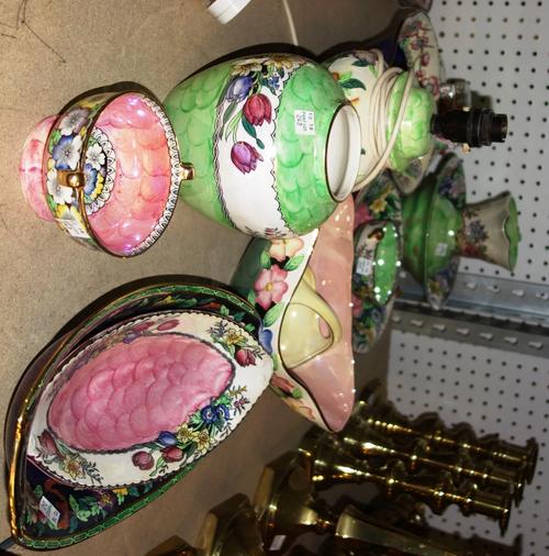 A group of Maling lustre decorated ceramics including vases, bowls, lamp and sundry, (qty). S2M
