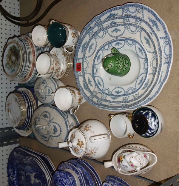 A quantity of assorted ceramics including Wedgwood 'Louise' Pattern part service, Colcough tea set, Copenhagen plates and sundry, (qty). S2B