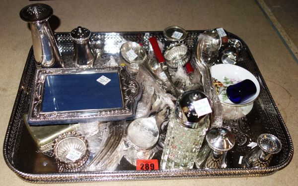 A quantity of silver plate including trays, canteen of flatware and sundry, (qty). S3M