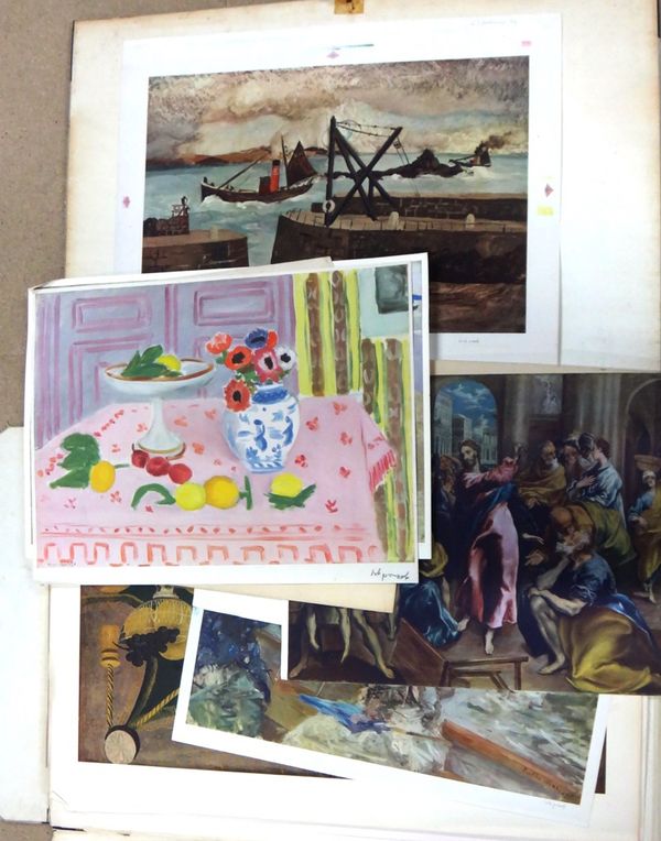 A folio of assorted prints and posters, mostly modern, and three oriental prints, (qty). CAB