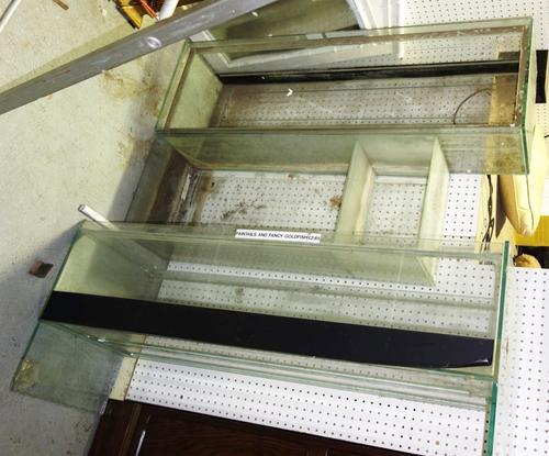 A group of three glass fish tanks, (a.f) (3).  D3