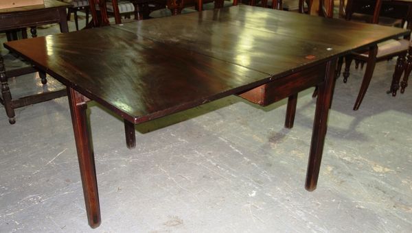 A 19th century mahogany drop flap table, 110cm wide.  F6