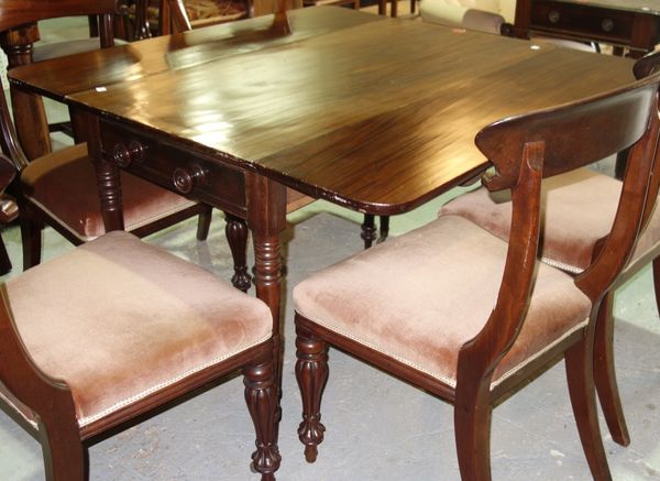 A 19th century mahogany drop flap table, 107cm wide.  D7