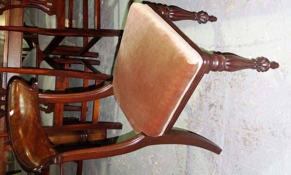 A set of four Victorian mahogany dining chairs and another. (5)  D7