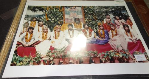 After Paul Saltzman - A colour photograph of the Beatles at Rishikesh, India 1968 (sold without copyright).