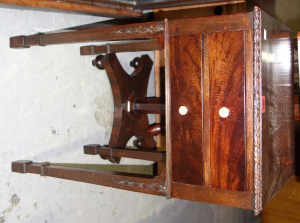 A 20th century mahogany two drawer sewing table, 38cm wide.  I2