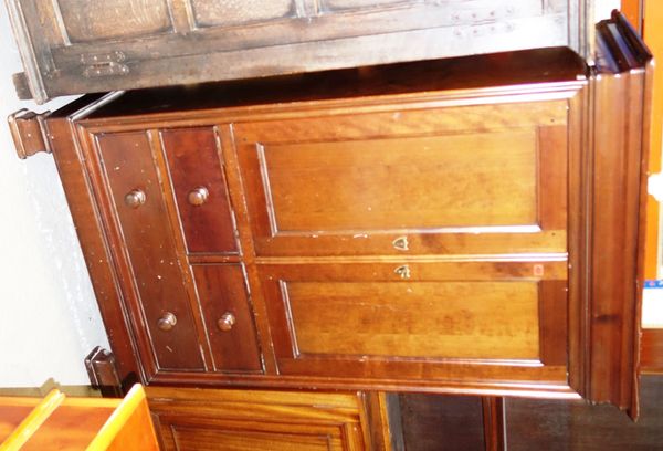 A 19th century mahogany side cabinet with single drawer over cupboard, 100cm wide. DIS