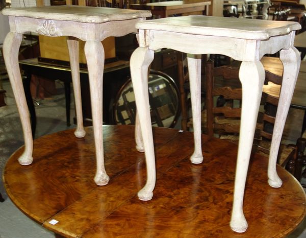 A pair of 20th century pine low rectangular tables, (2).  I7