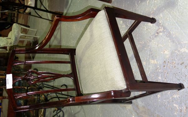 A pair of mahogany open armchairs, (2).  I7