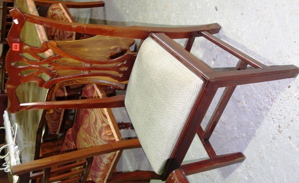 A set of six 20th century mahogany Chippendale style chairs, (6).  F6